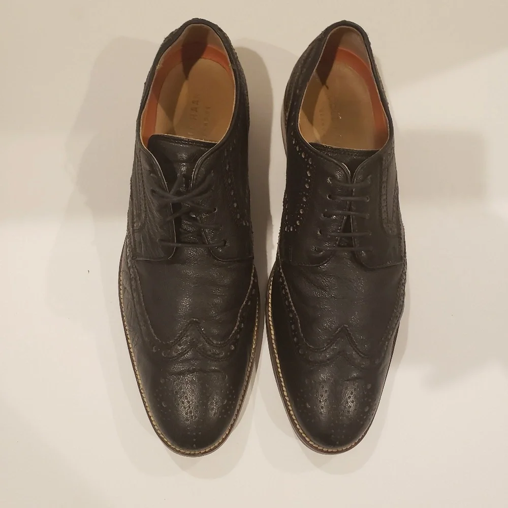 Cole Haan Grand.OS Men's Wingtip Dress Shoes Black Leather Brogue Oxfords Size10